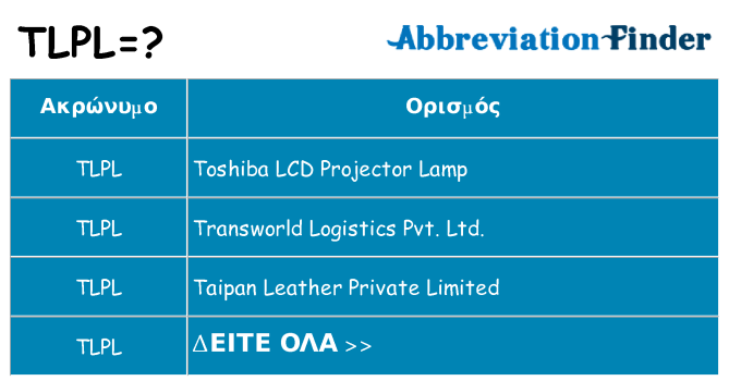 Τι σημαίνει tlpl ηρεμήσει