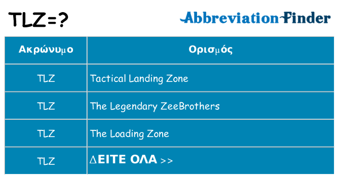 Τι σημαίνει tlz ηρεμήσει
