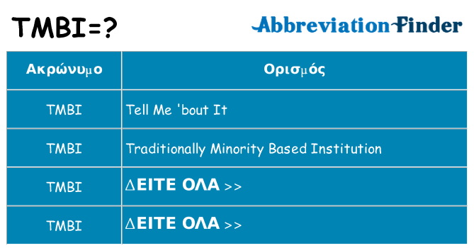 Τι σημαίνει tmbi ηρεμήσει