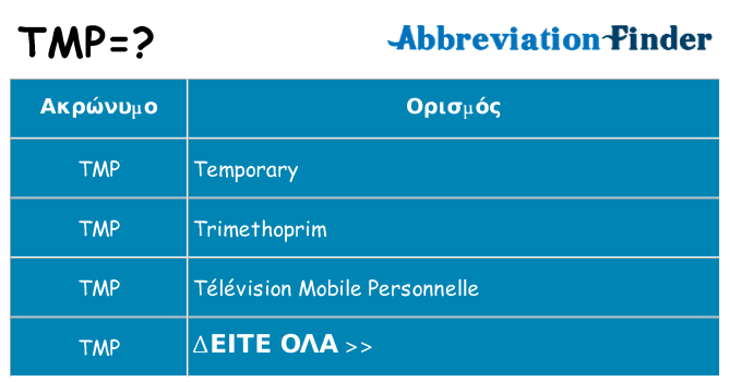 Τι σημαίνει tmp ηρεμήσει