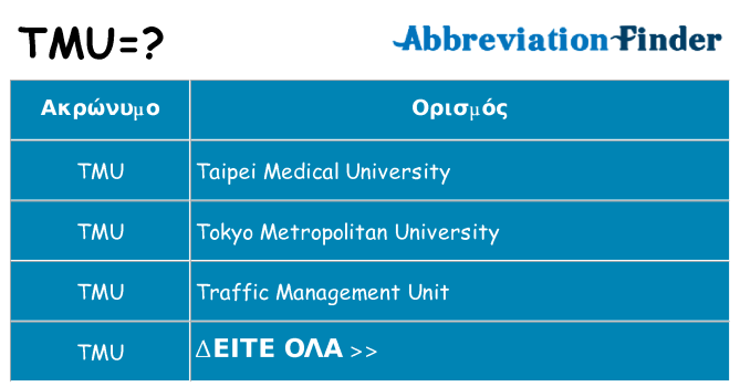 Τι σημαίνει tmu ηρεμήσει