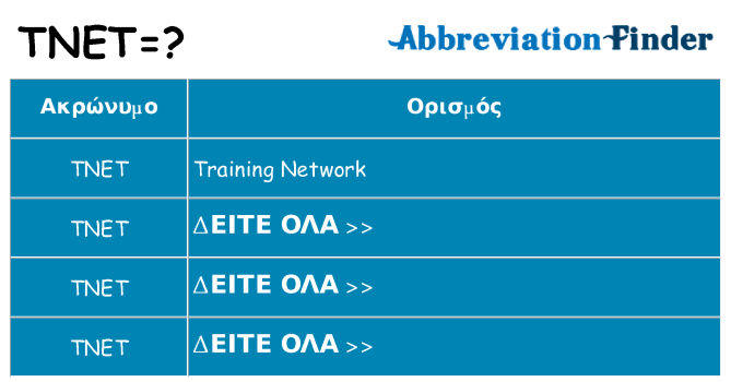 Τι σημαίνει tnet ηρεμήσει