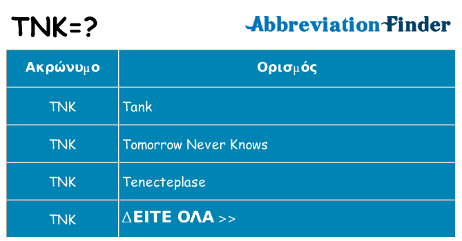 Τι σημαίνει tnk ηρεμήσει