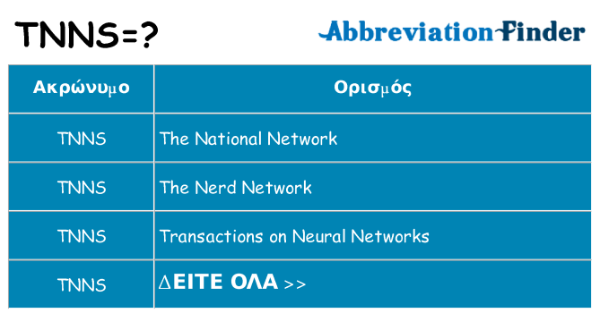 Τι σημαίνει tnns ηρεμήσει