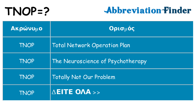 Τι σημαίνει tnop ηρεμήσει