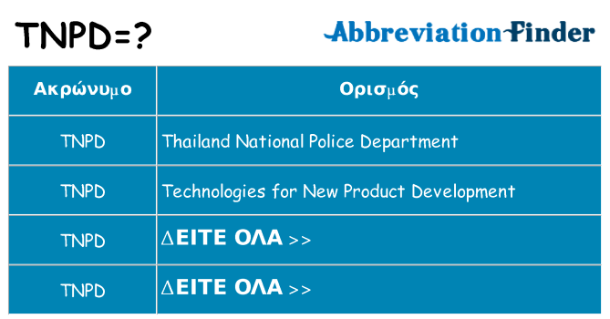 Τι σημαίνει tnpd ηρεμήσει
