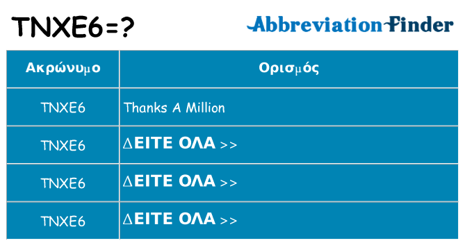 Τι σημαίνει tnxe6 ηρεμήσει