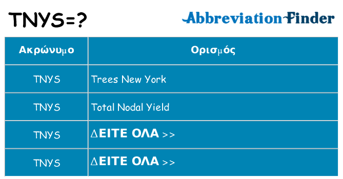 Τι σημαίνει tnys ηρεμήσει