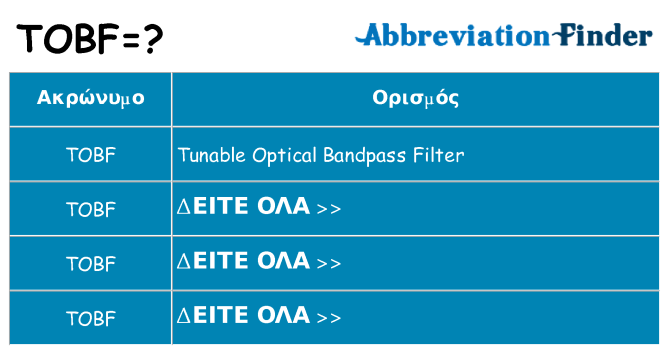 Τι σημαίνει tobf ηρεμήσει