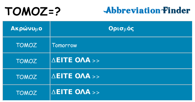 Τι σημαίνει tomoz ηρεμήσει