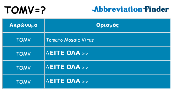 Τι σημαίνει tomv ηρεμήσει