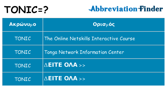 Τι σημαίνει tonic ηρεμήσει