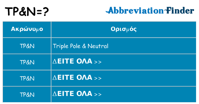 Τι σημαίνει tpn ηρεμήσει