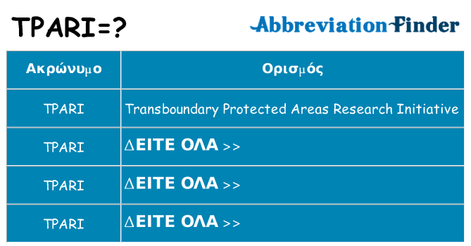 Τι σημαίνει tpari ηρεμήσει