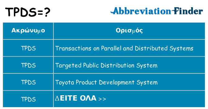 Τι σημαίνει tpds ηρεμήσει