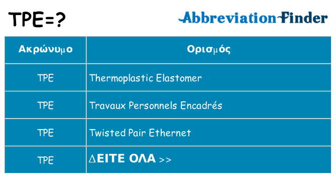 Τι σημαίνει tpe ηρεμήσει