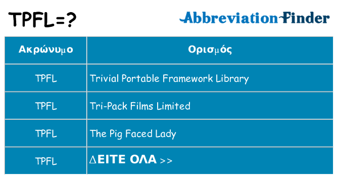 Τι σημαίνει tpfl ηρεμήσει