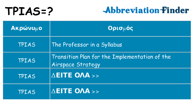 Τι σημαίνει tpias ηρεμήσει