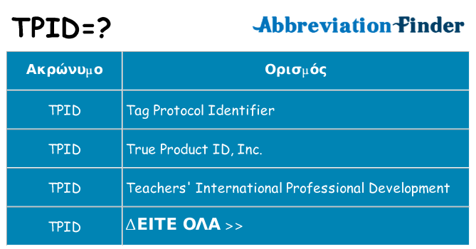 Τι σημαίνει tpid ηρεμήσει