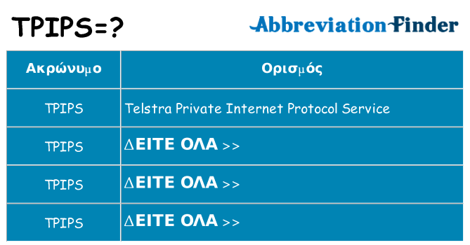 Τι σημαίνει tpips ηρεμήσει