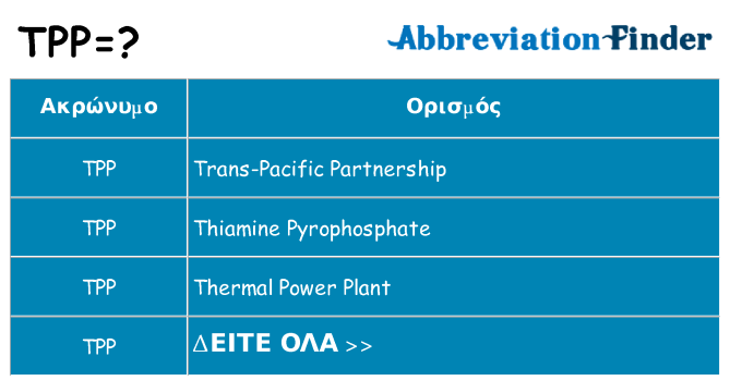 Τι σημαίνει tpp ηρεμήσει