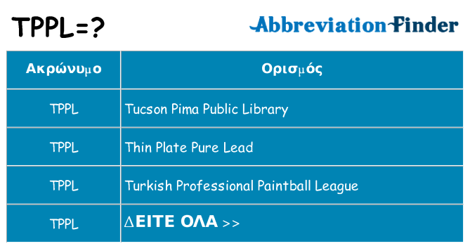 Τι σημαίνει tppl ηρεμήσει