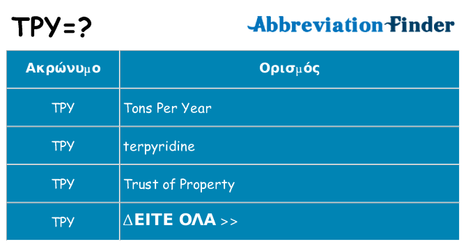 Τι σημαίνει tpy ηρεμήσει