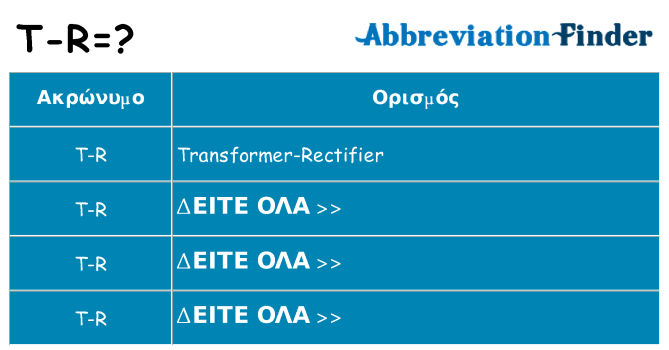 Τι σημαίνει t-r ηρεμήσει