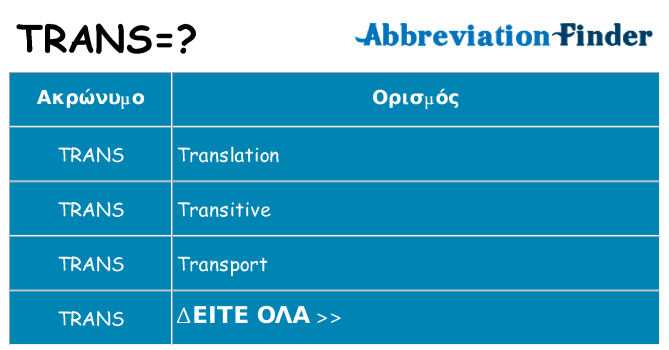 Τι σημαίνει trans ηρεμήσει