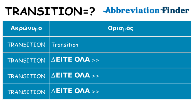 Τι σημαίνει transition ηρεμήσει