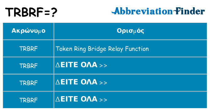 Τι σημαίνει trbrf ηρεμήσει