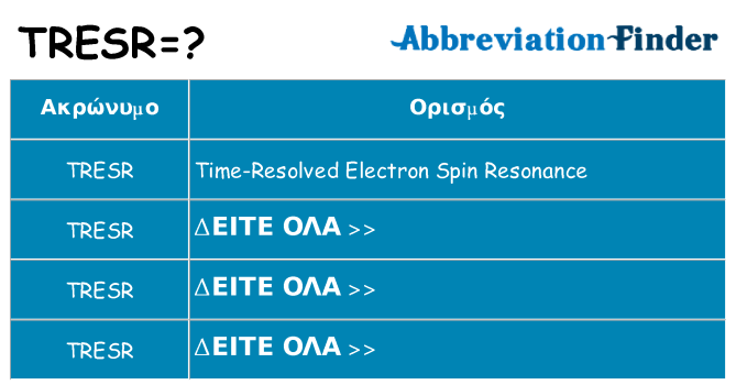 Τι σημαίνει tresr ηρεμήσει