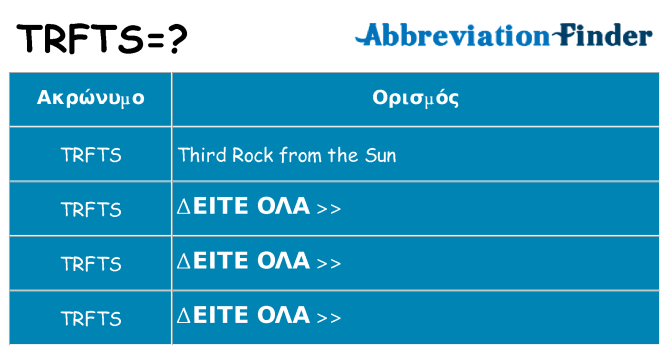Τι σημαίνει trfts ηρεμήσει