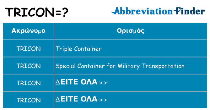 Τι σημαίνει tricon ηρεμήσει