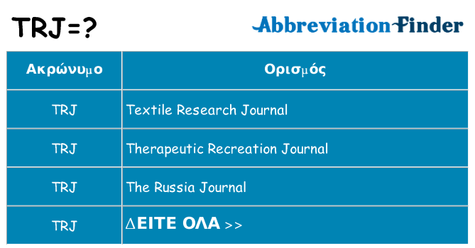 Τι σημαίνει trj ηρεμήσει