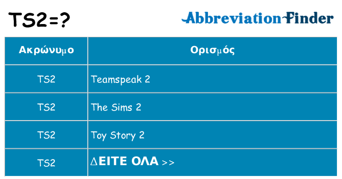 Τι σημαίνει ts2 ηρεμήσει