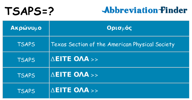 Τι σημαίνει tsaps ηρεμήσει