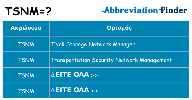 Τι σημαίνει tsnm ηρεμήσει