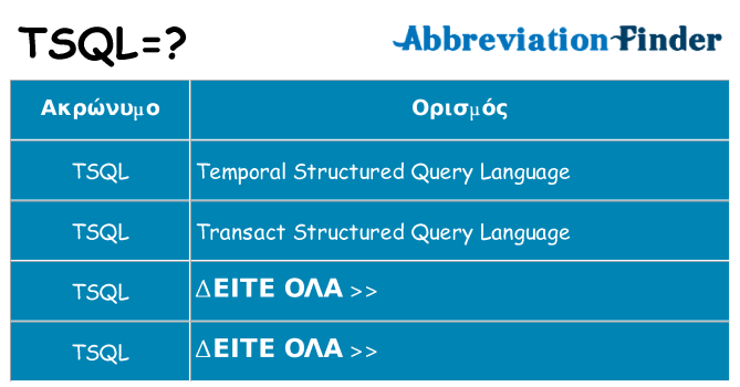 Τι σημαίνει tsql ηρεμήσει