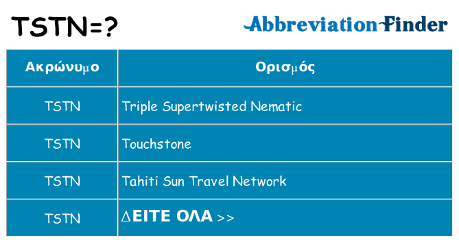 Τι σημαίνει tstn ηρεμήσει