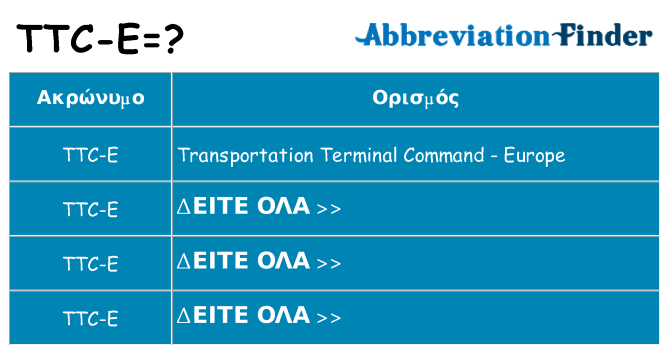 Τι σημαίνει ttc-e ηρεμήσει