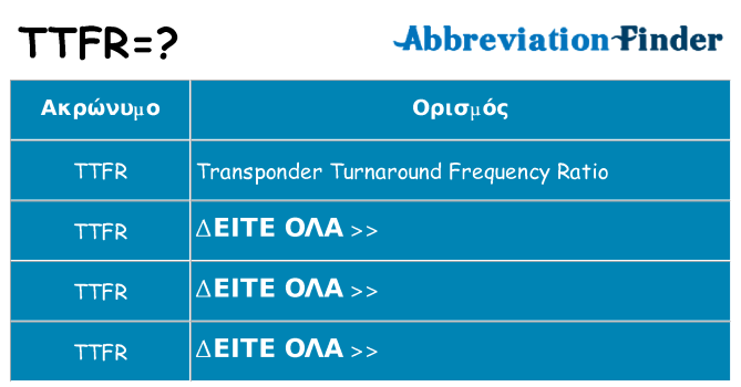 Τι σημαίνει ttfr ηρεμήσει