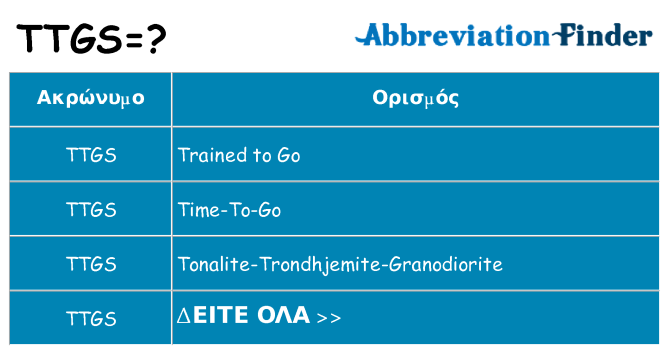Τι σημαίνει ttgs ηρεμήσει