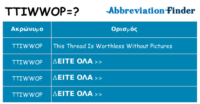 Τι σημαίνει ttiwwop ηρεμήσει