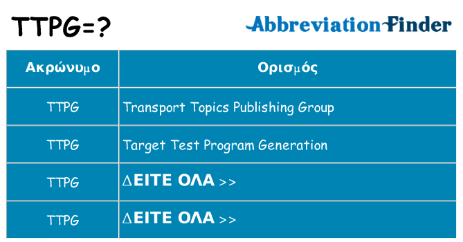 Τι σημαίνει ttpg ηρεμήσει