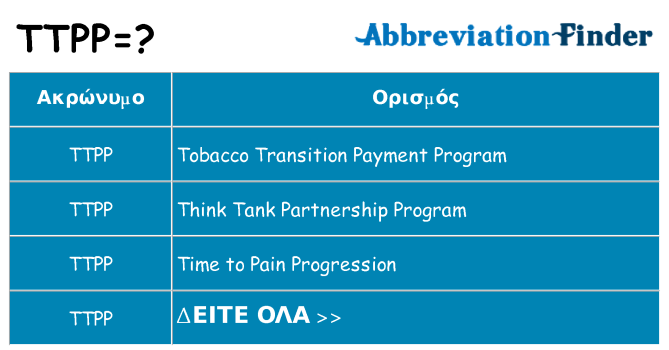 Τι σημαίνει ttpp ηρεμήσει