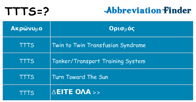 Τι σημαίνει ttts ηρεμήσει