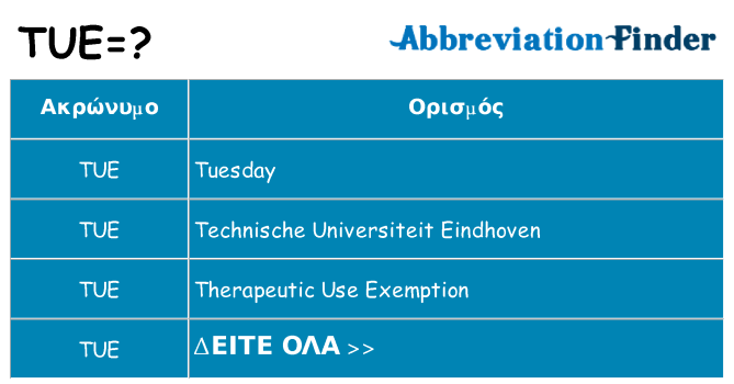 Τι σημαίνει tue ηρεμήσει