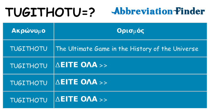 Τι σημαίνει tugithotu ηρεμήσει