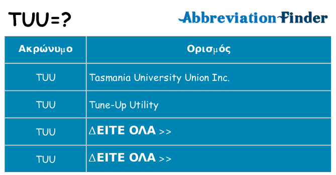 Τι σημαίνει tuu ηρεμήσει